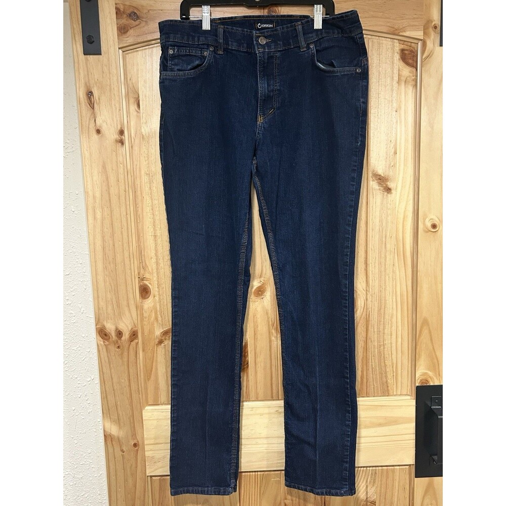 Origin Men’s Jeans 36 X 34 Stretch Taper Dark Wash 5 Pocket Work Jeans